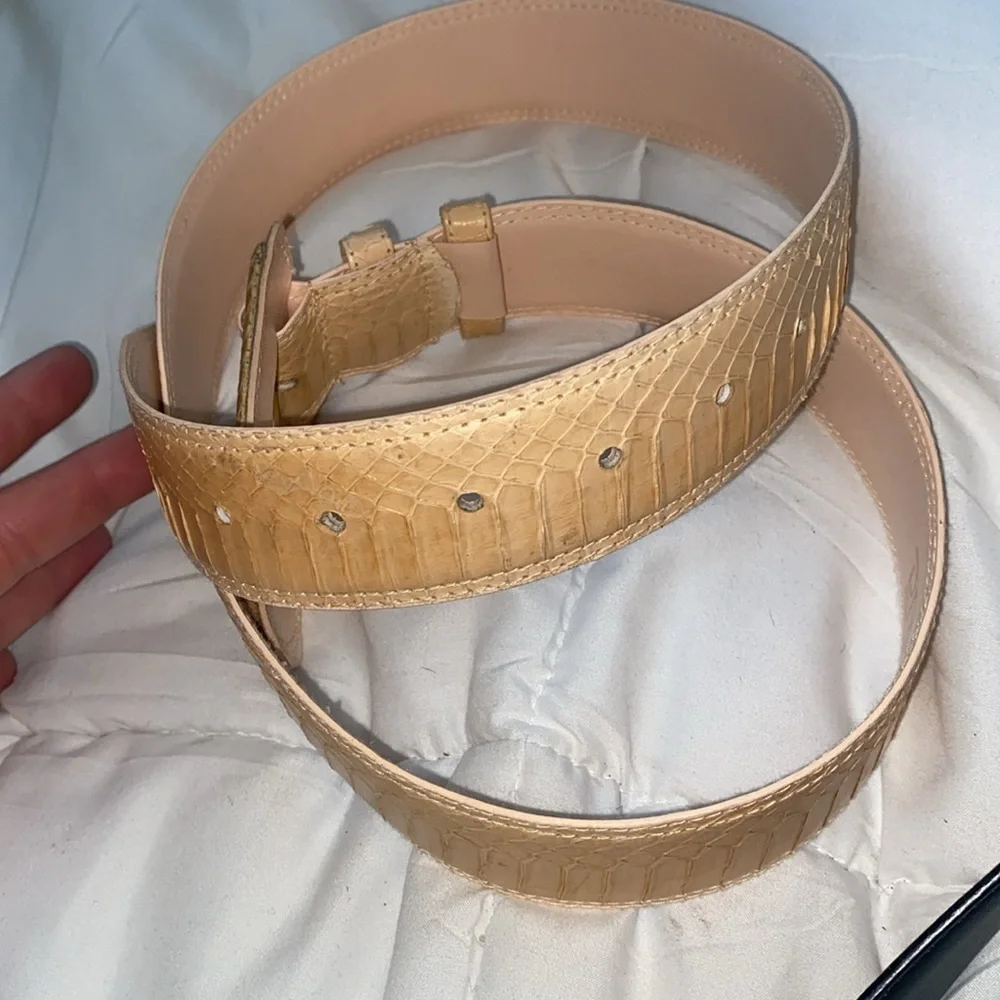 Dame Vintage Snake Skin Belt L (40”) cream - Picture 6 of 7